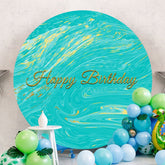 Aperturee - Cyan Abstract Texture Round Birthday Backdrop